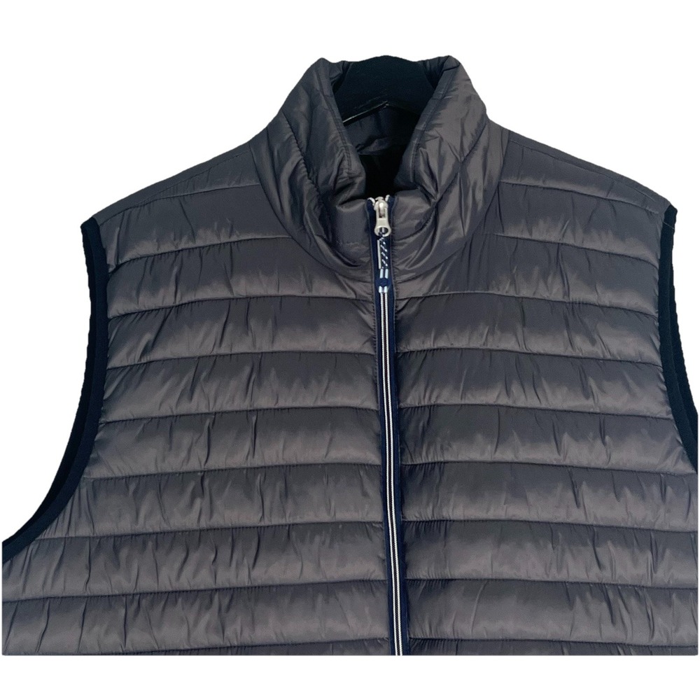 Izod Men's Vest Size XXL Dark‎ Gray Quilted Lightweight Full Zip